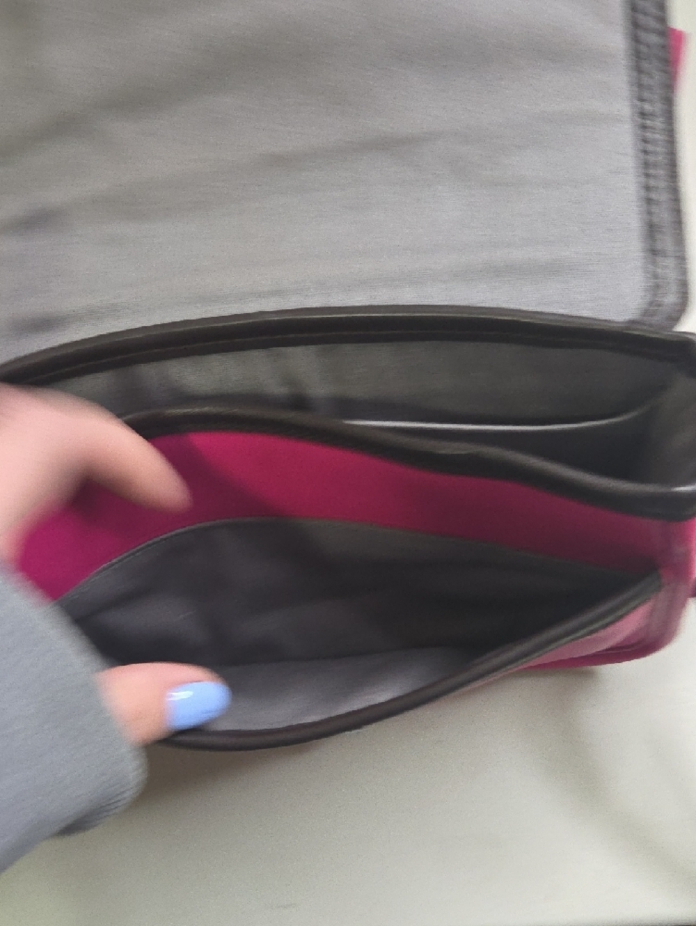 Coach Legacy Colorblock Pink and Navy Leather Crossbody - Picture 7 of 8